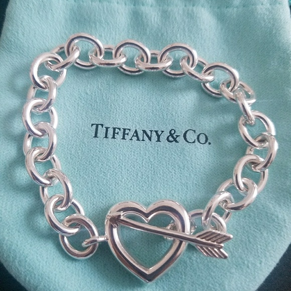 ブレスレット Tiffany&Co. 37298182 HEART & ARROW BRACELET-sale Vintage Tiffany & Co Sterling Silver Heart Arrow Toggle